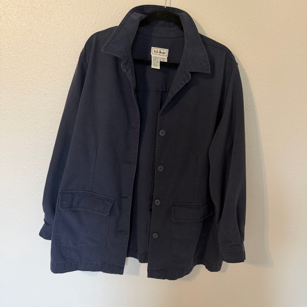 L.L. Bean Women's Navy Button-Front Jacket